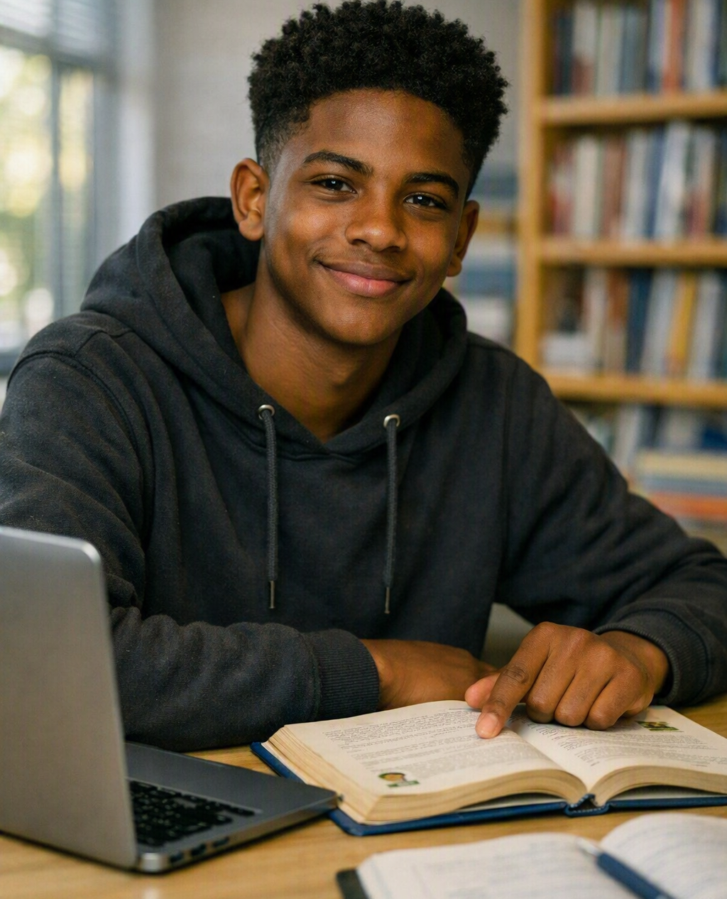 Lycéen réussissant ses épreuves et contrôles pour le Baccalauréat